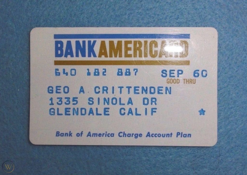 Первый дизайн карты BankAmericard в 1958 году / 1958 BankAmericard Credit Card, The First Style