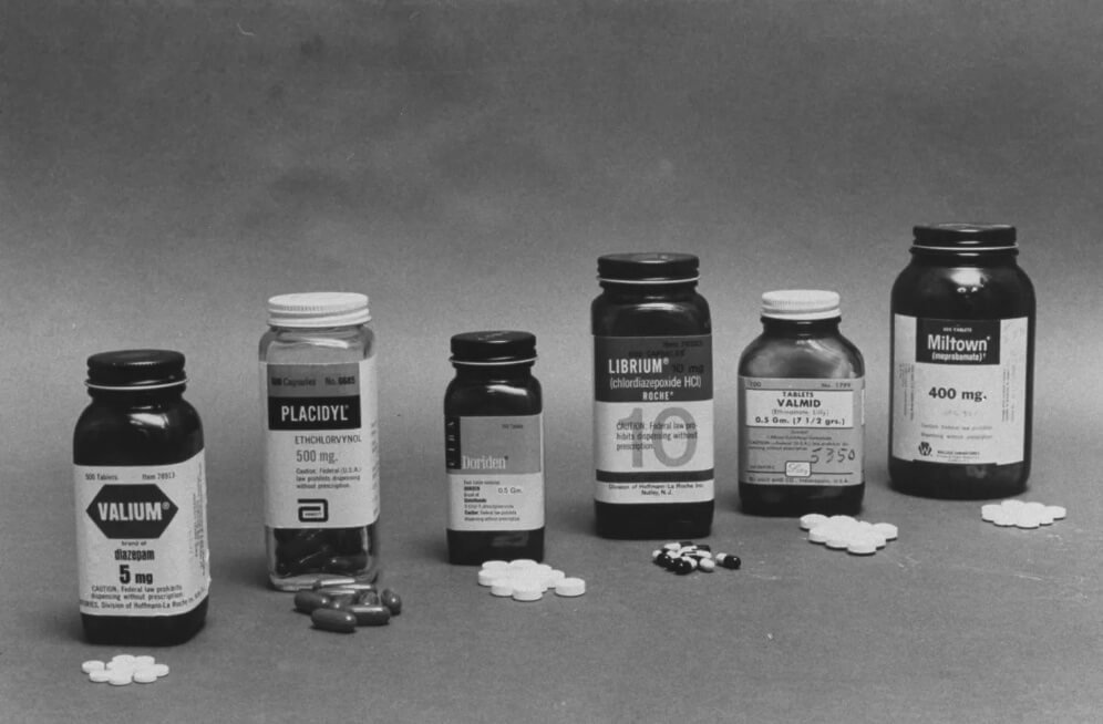 Лекарственные препараты выпущенной компанией Рош. Valium, Placidyl, Librium, Valmid, Miltown